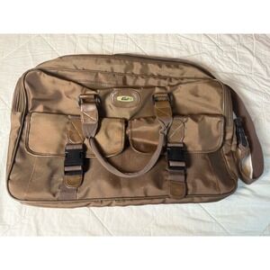 Verdi Brown Nylon Duffel Carry On Travel Bag w/ Shoulder Strap & Duffle Bag (2)